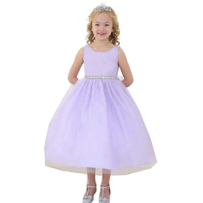 Trendy New Clothes Little Girls Lilac Rhinestone Tulle Flower Girl Dress 2T-6