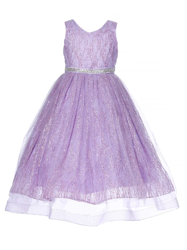 Sale Event, Prices Rock Little Girls Lilac Glitter Tulle Sleeveless Flower Girl Dress 3-6