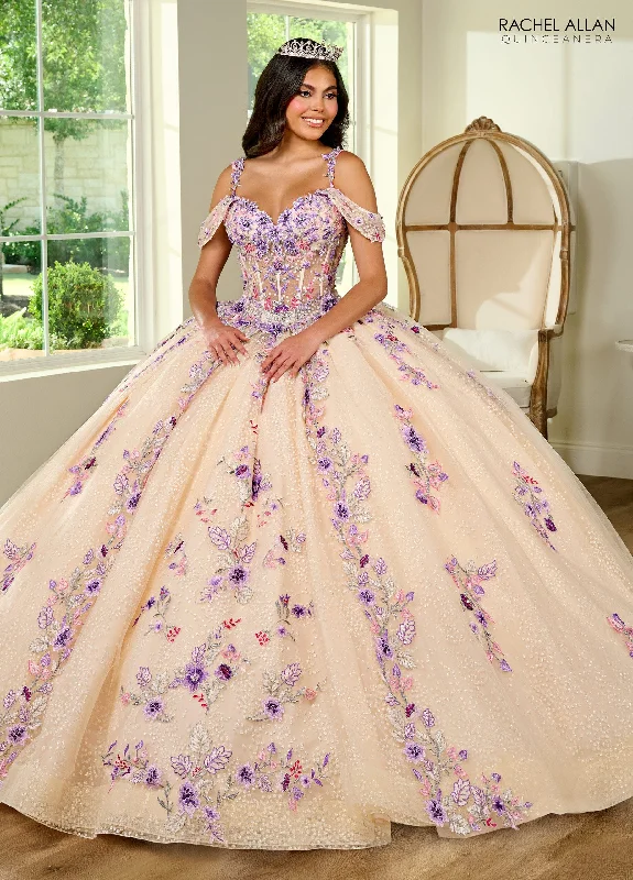 Trendy Boutiques Online Floral Embroidered Quinceanera Dress by Rachel Allan RQ2185