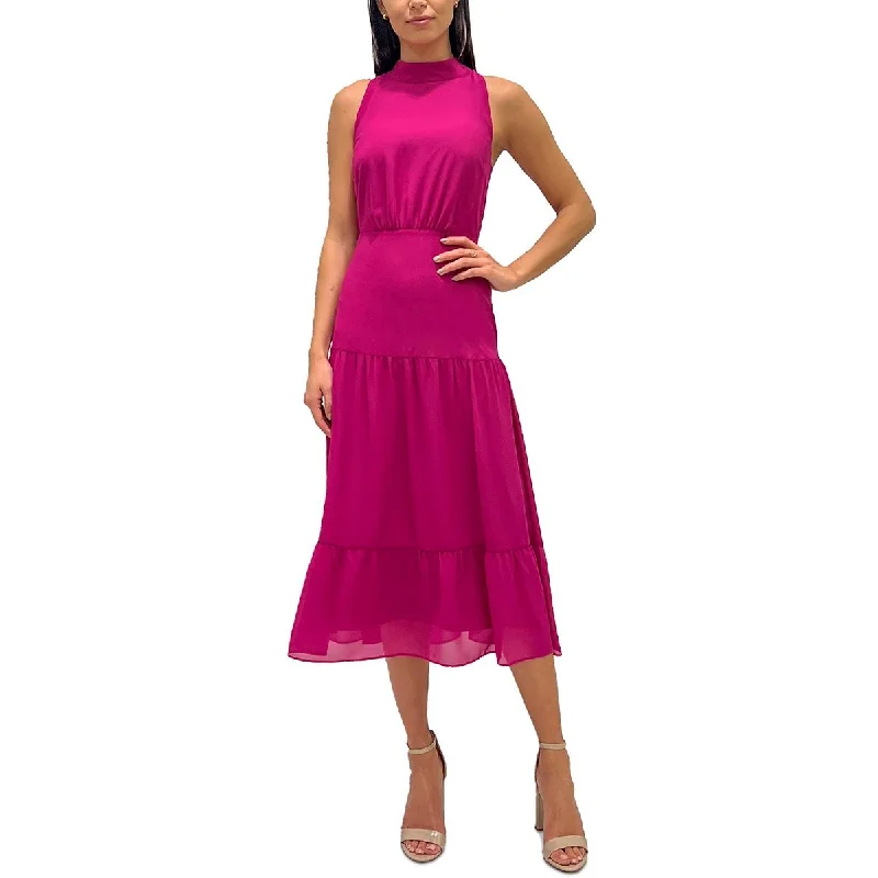 Quality Wear Sam Edelman Womens Tiered Hem Mock Neck Midi Dress