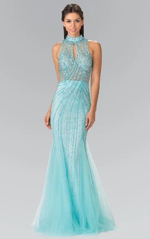 Exclusive Sale Elizabeth K - GL2330 Sequined Halter Trumpet Gown