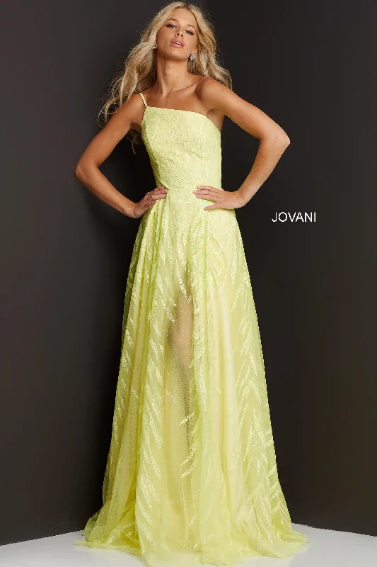 Women’s Trendy Outfits Jovani 07251 One Shoulder Long Prom Gown