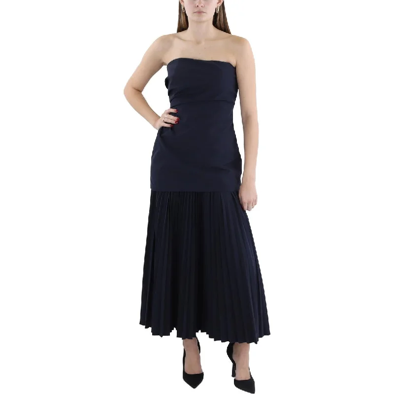 Clothes For Woman A.L.C. Womens Austin Pleated Strapless Midi Dress