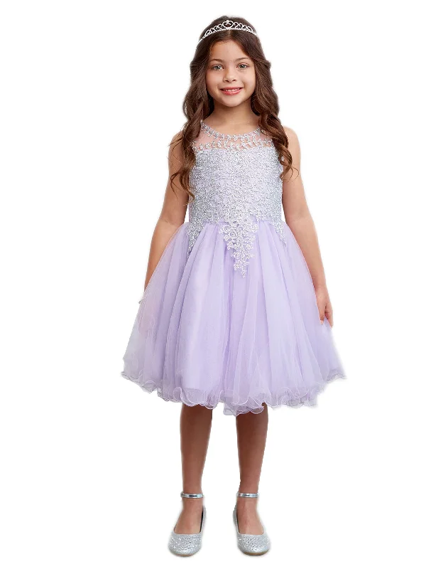 Insane Discount Onslaught Little Girls Lilac Gold Lace Rhinestone Wired Tulle Flower Girl Dress 2-6