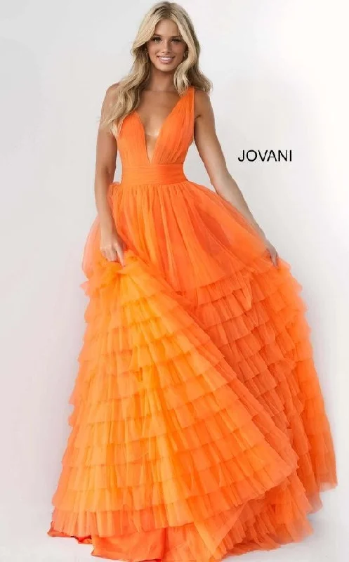 Casual Women’s Clothing Jovani 07264 Sleeveless Layered Long Prom Dress