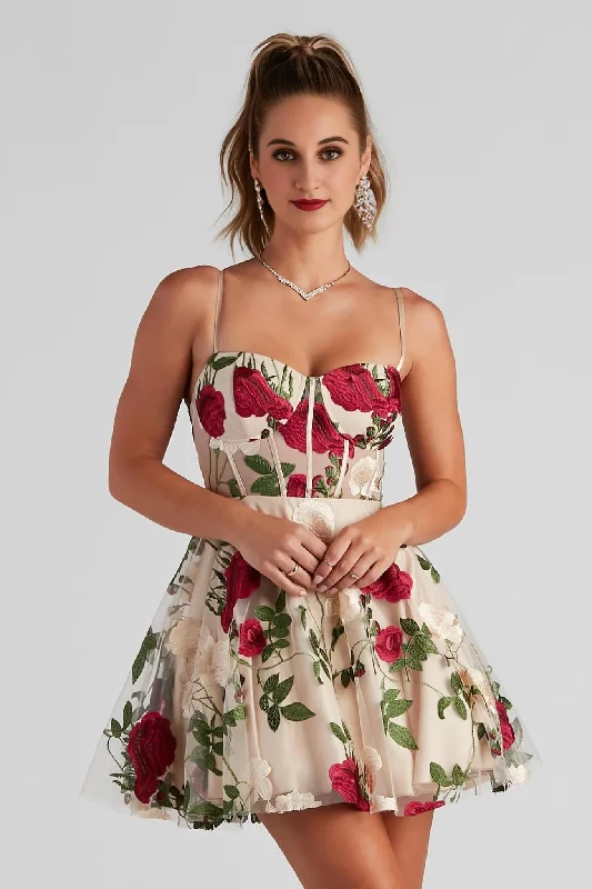 Sophisticated Style Darcie Floral Bustier Party Dress