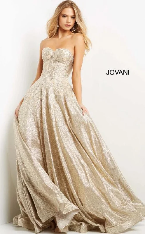 Casual Dresses for Women Jovani 07497 Strapless Long Formal Prom Gown