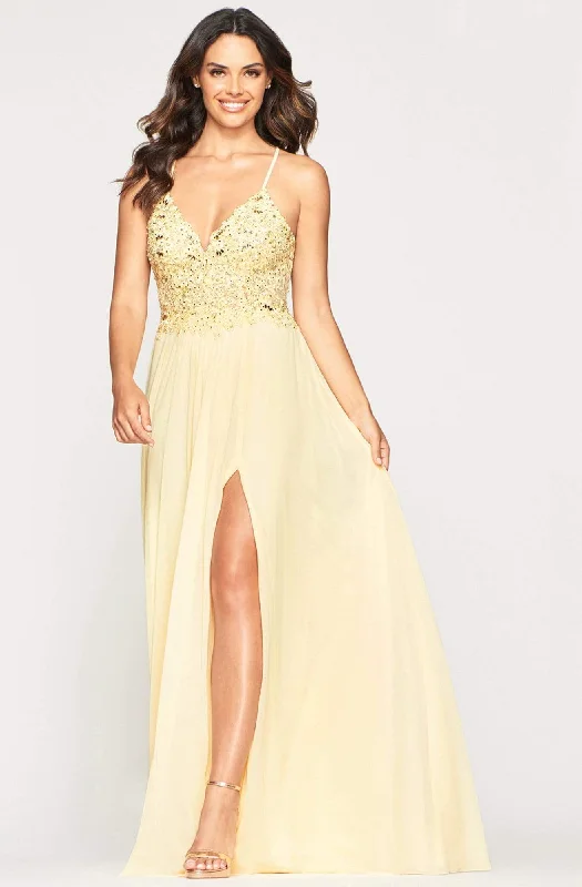 Flash Sales Today Faviana - 10005 Lacy V-neck Chiffon Evening Gown