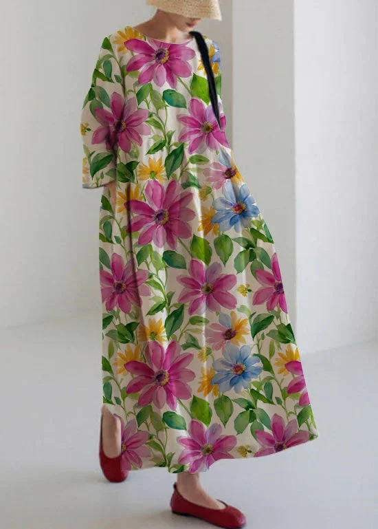 Flash Sale On Women's Apparel – Grab Your Favorites Today Apricot-purple flower Cotton Dresses Pockets Patchwork Spring Flash Sale On Women's Apparel – Grab Your Favorites Today Apricot-purple flower Cotton Dresses Pockets Patchwork Spring
