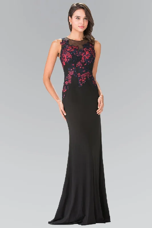 Discount Price Elizabeth K - GL2238 Bead Embellished Jewel Neck Gown