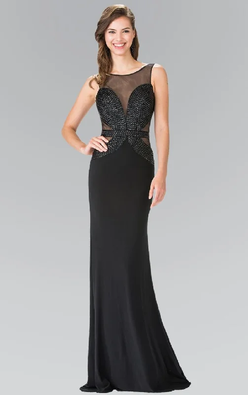 Enjoy Discount Elizabeth K - GL2234 Illusion Bateau Neckline with Open Back Gown