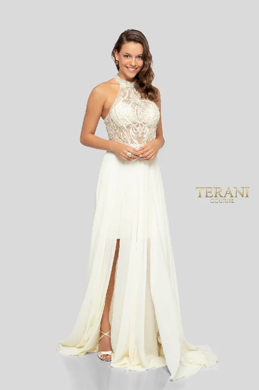 Comfortable Casual Wear Terani Couture 1913P8298 Prom High Low Formal Dress