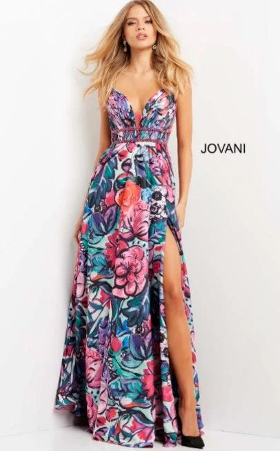 Final Sale Jovani 08593 Spaghetti Strap Long Sexy Prom Dress