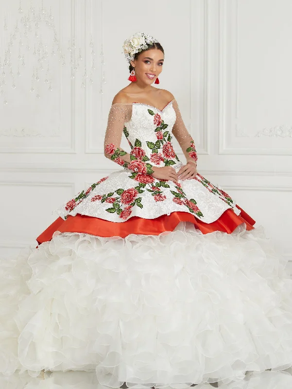 Casual Women’s Clothing Online 3-Piece Floral Charro Quinceanera Dress by LA Glitter 24075