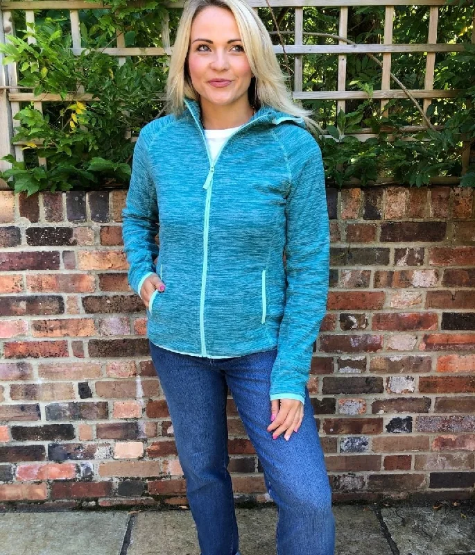 Versatile Wardrobe Essentials Teal Lleyn Melange Hooded Fleece