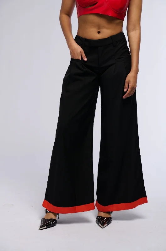 Seasonal Fashion TONIGHT WE DANCE TROUSER IN BLACK RED