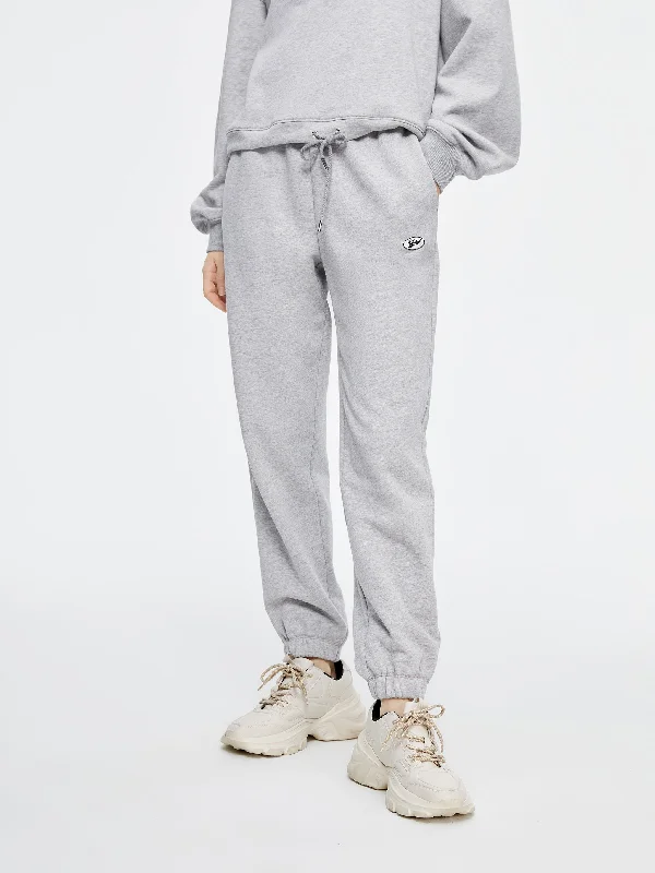 Trendy Threads Floral Gray Jacquard Elastic Sweatpants