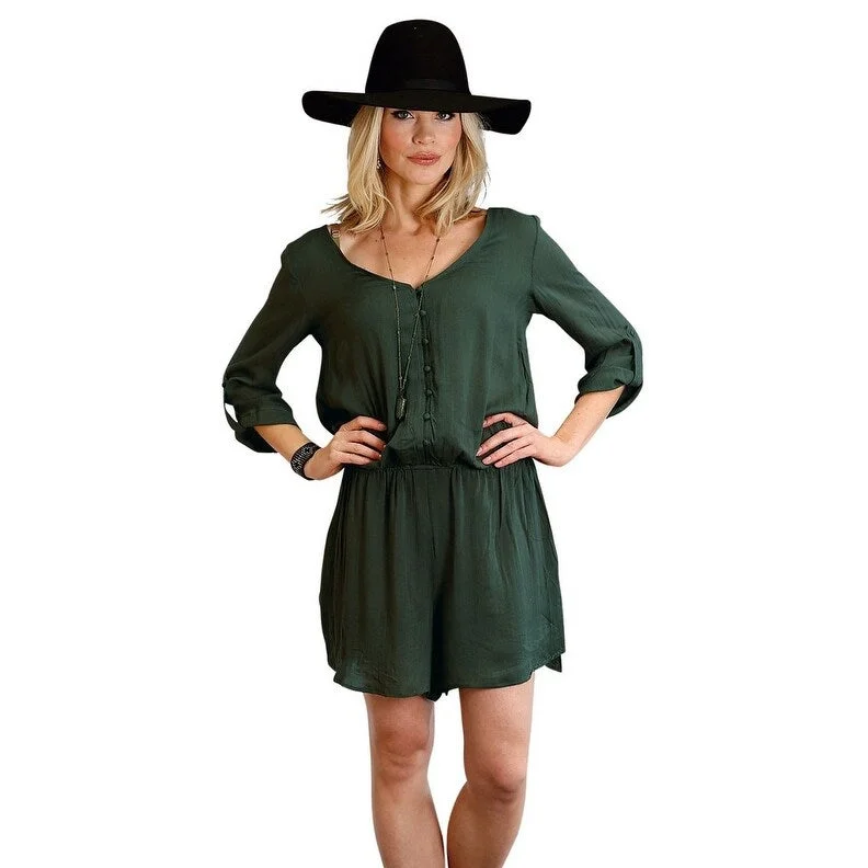 Fashionable Dresses for Women Stetson Western Romper Womens Shorts V-Neck Olive 11-062-0592-0719 GR