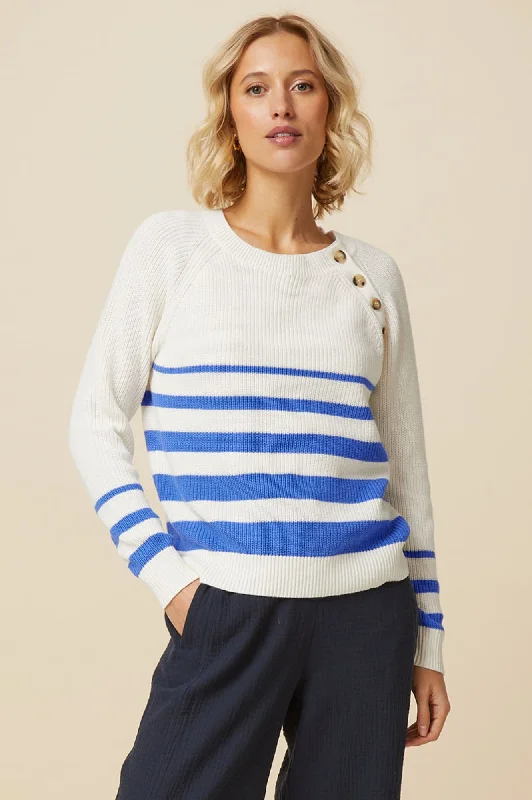 Trend Alert Rhia Jumper | Stripe Ivory/Blue