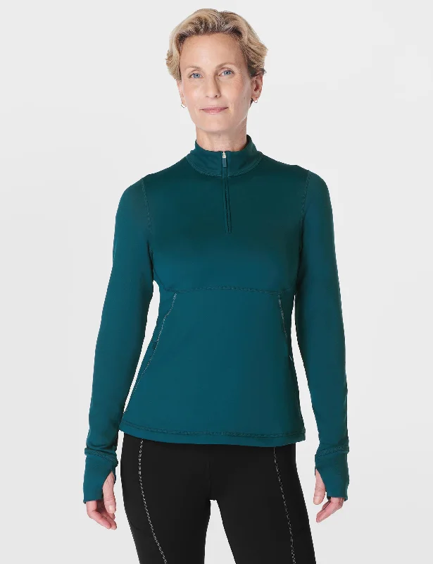 Trendsetter's Closet Therma Boost Running Half Zip - Deep Green