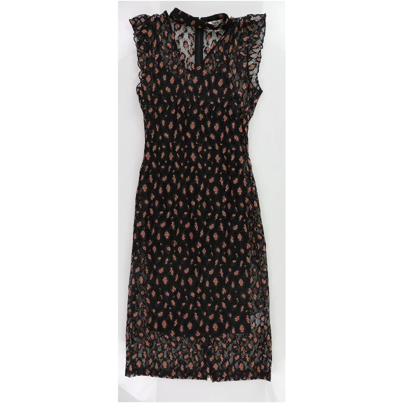 Seasonal Sale Bar Iii Womens Cheetah Lace Midi Dress