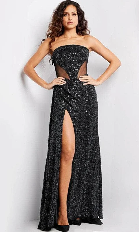 Day To Night Styles Jovani 23388 - Illusion Side Strapless Evening Gown