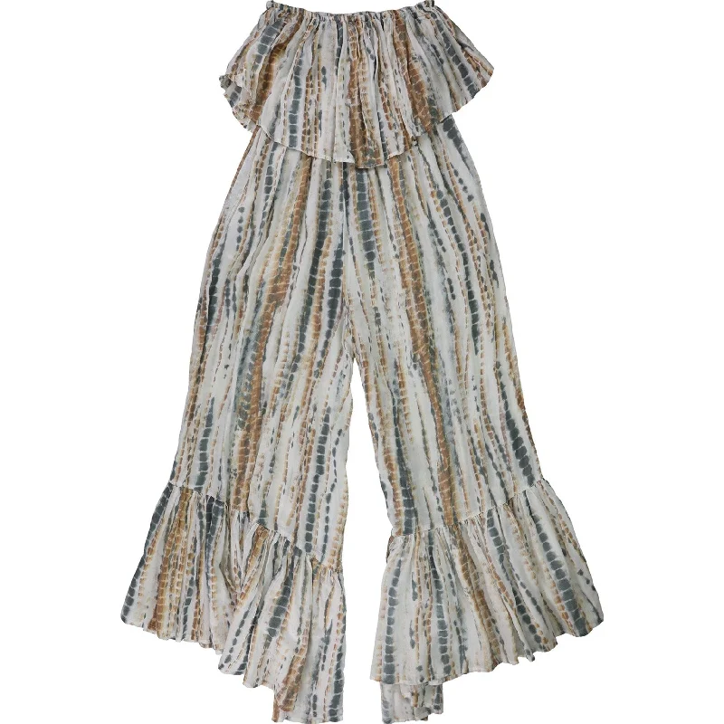 Elegant Clothing Free People Womens Tie-Dye Stripe Jumpsuit, Multicoloured, X-Small