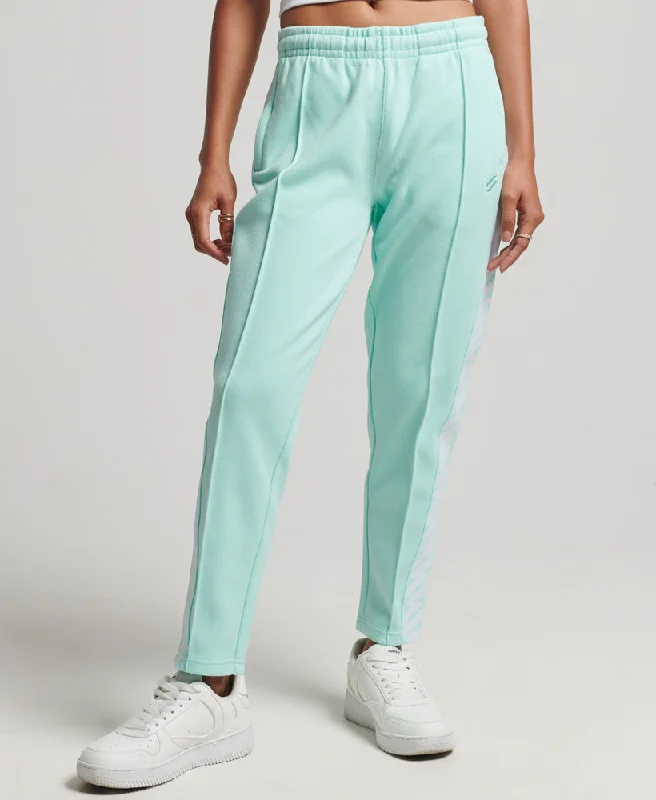 Fashion For Every Occasion Code Tape Track Pants | Cali Blue