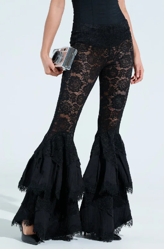 Durable Fashion Picks COACHELLA LACE RUFFLE PANTS