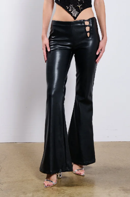 Budget-Friendly Fashion SOMETHING ABOUT YOU FAUX LEATHER PANT IN BLACK