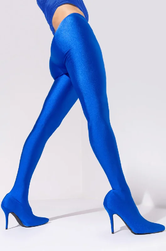 Plus Size Women Wear AZALEA WANG TAYTAY SEXY STILETTO BOOT PANT IN BLUE STRETCH