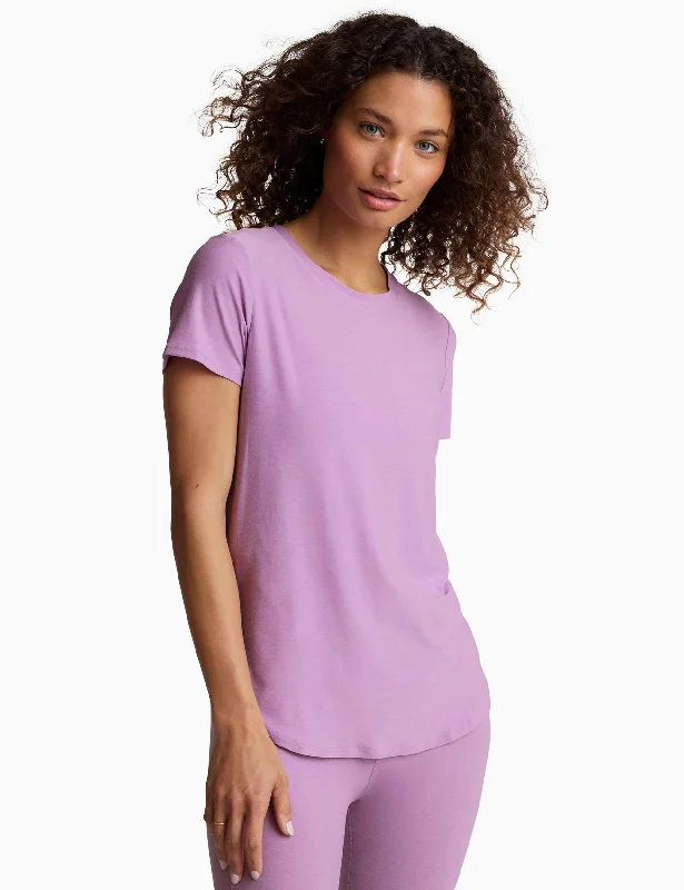 Chic Women’s Clothing for Work and Travel Featherweight on the Down Low Tee - Lilac Petal Heather