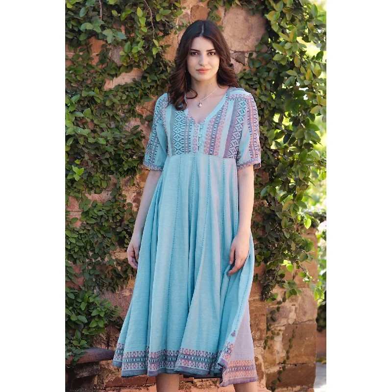 Women's Clothing Boutique Novica Handmade Jaipur Heritage Cotton Midi Dress